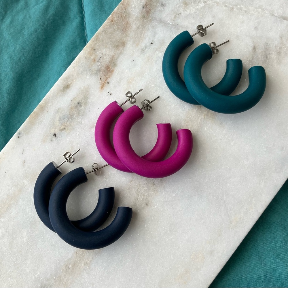 Small Polymer Clay Hoops - Set #3